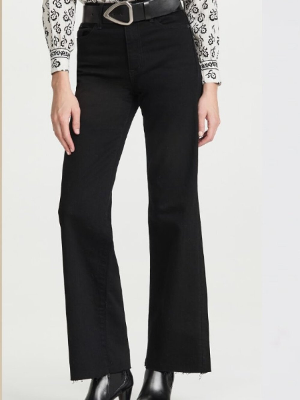 Slvrlake Grace High Rise Wide Leg Denim Jeans Jet Black 24